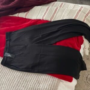 Lulus Black High-Waisted Wide-Leg Trouser Pants new with tags